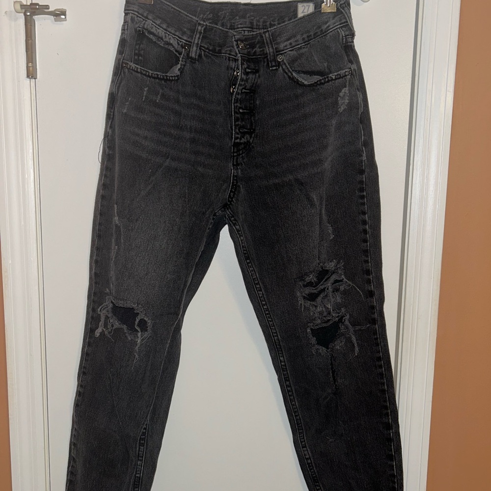 We the Free Distressed Black Jeans